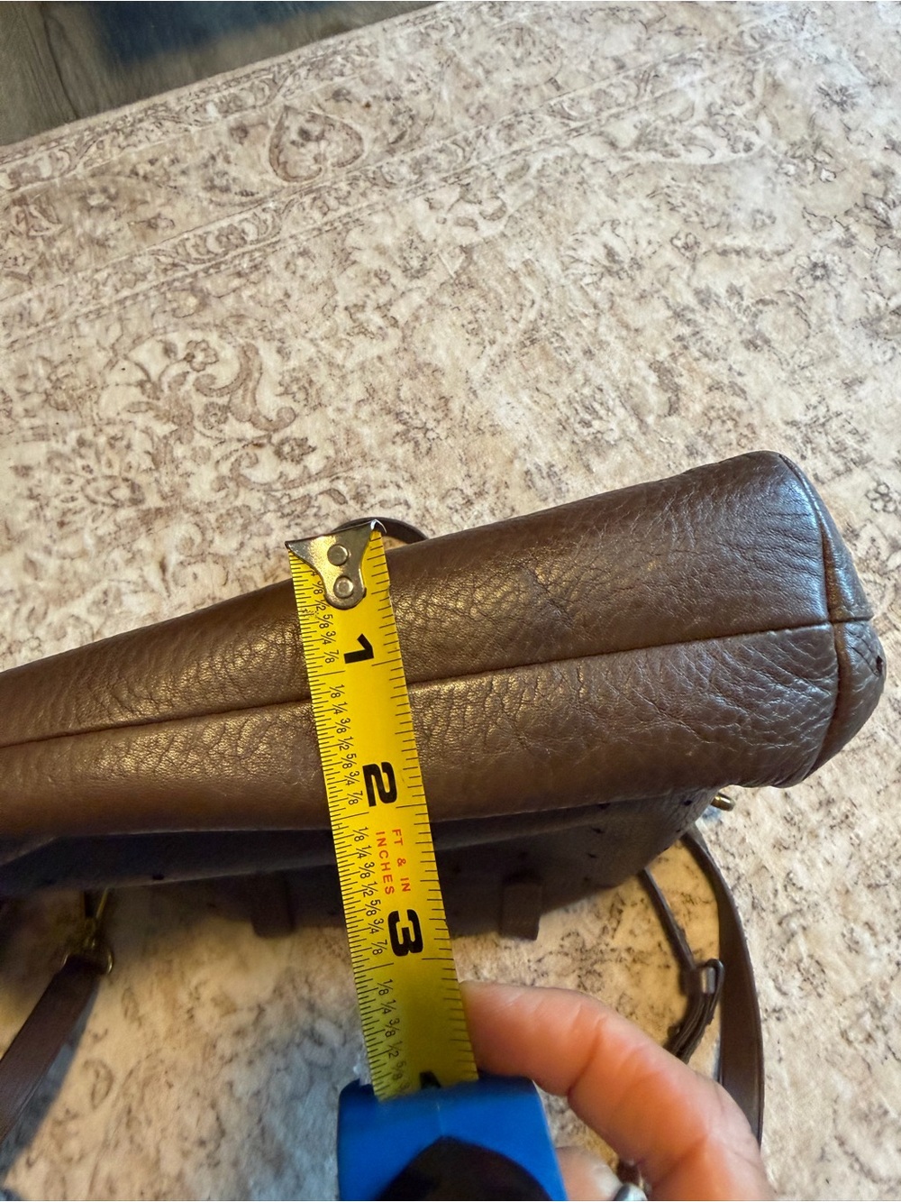 Brown Madewell mini Transport Perforated Leather Crossbody Tote - Picture 8 of 10
